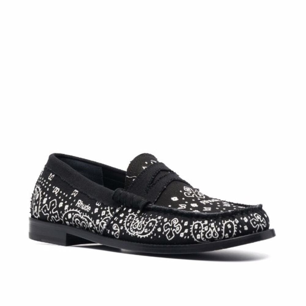Rhude Leather Bandana Print Loafer